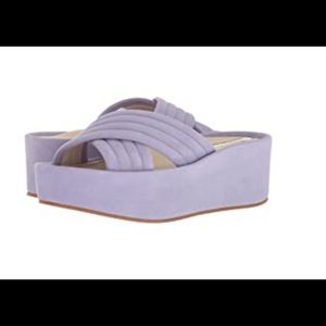 Kenneth Cole | Lavender Suede Platform Sandals